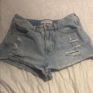 Bullhead Blue Jean Shorts Distressed Casual